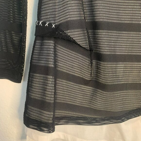 Dzhavael Couture Black & White Mesh Top - Picture 6 of 11